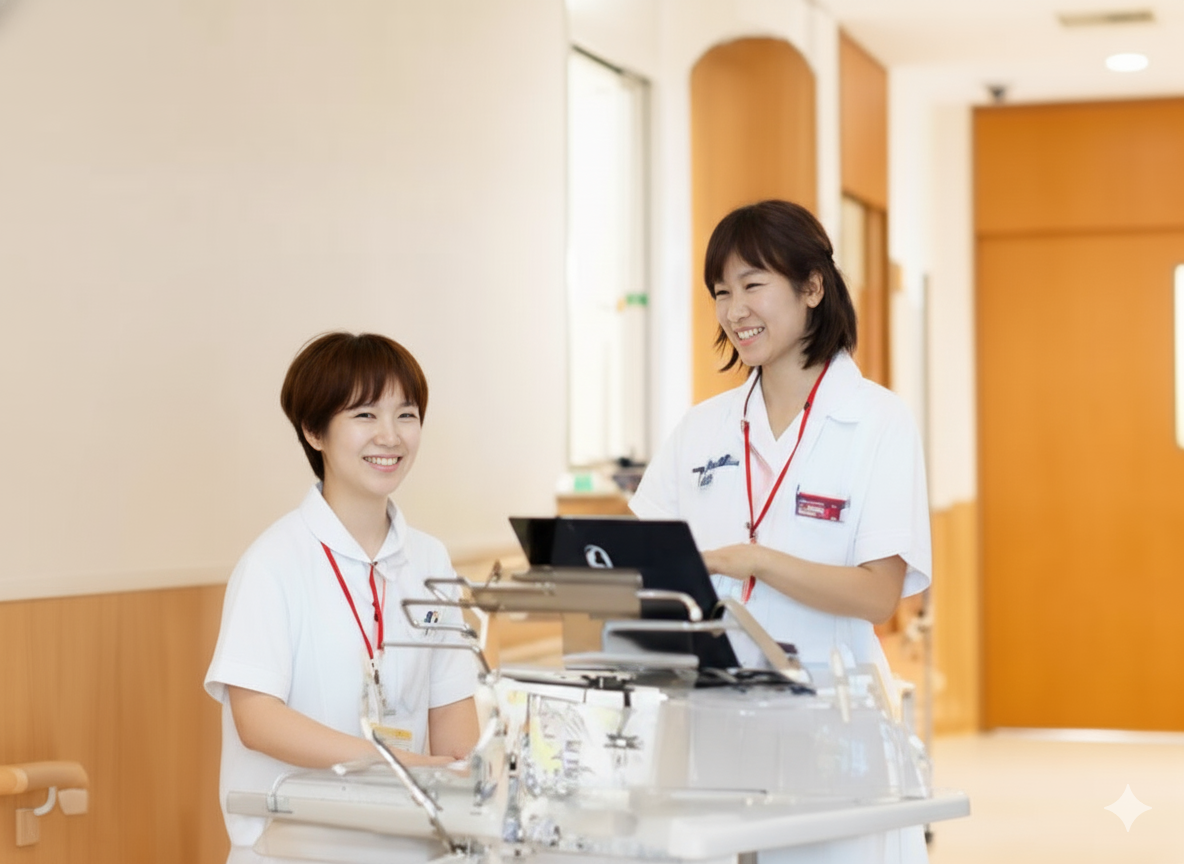 指導看護師との研修の様子